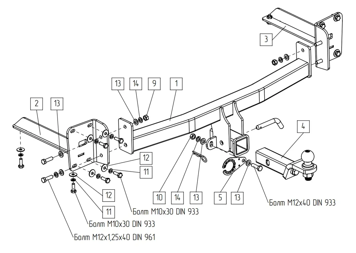 Фаркоп TowRus для Volkswagen Teramont 2017-2022 269092 в Ярославль Фаркоп TowRus для Volkswagen Teramont 2017-2022 269092 в Ярославль