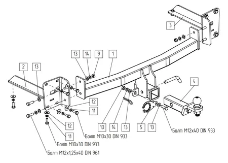 Фаркоп TowRus для Volkswagen Teramont 2022-  269092 в Ярославль