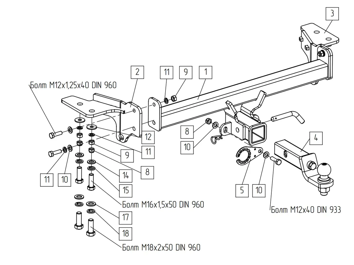 Фаркоп TowRus для Haval Dargo 2025- 129299 в Ярославль Фаркоп TowRus для Haval Dargo 2025- 129299 в Ярославль