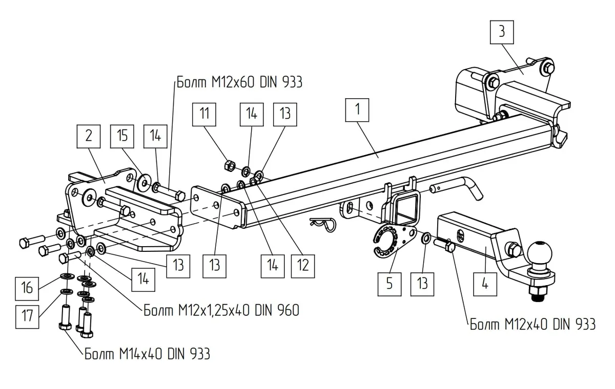 Фаркоп TowRus для Land Range Range Rover 2022-  119275 в Ярославль